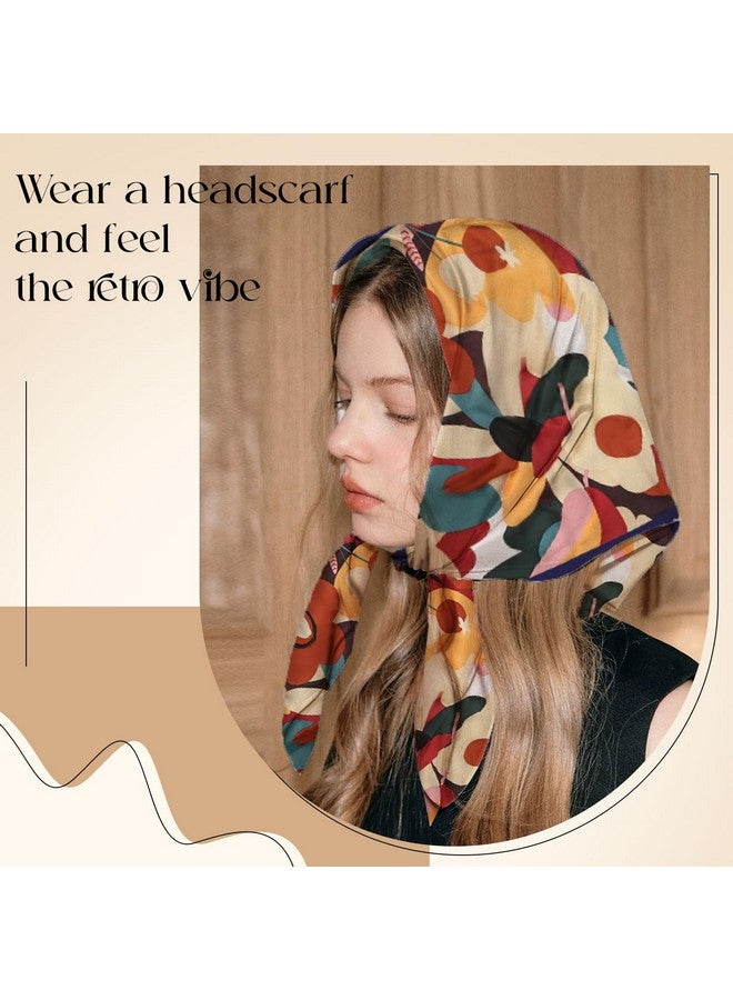 TecoKart 35" Square Silk Like Head Scarf for Women, Elegant & Versatile Silk Satin Hair Scarf - Image 5