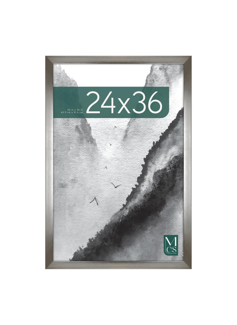 MCS MCS Museum Poster Frame 24x36 Pewter Vertical  Horizontal Wall Hanging Large Picture Frame for Photos Posters  Art Prints 2Pack 