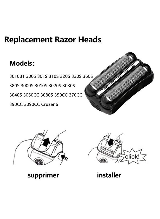 JIANCENGYU - 21B Shaver Blades For Braun Series 3 Replacement Head&For Braun S3 Wet And Dry Replacement Head, 21B Foil And Cutter Compatible With Braun Series 3 Electric Razors 300S,310S,3010S,3040S,5409,340S-4 - Image 1