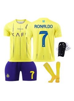 2023-2024 Season Football Jersey RONALDO #7 Football Jersey/Shorts Socks + Protective Gear Gift Set Kids Size & Adult Size, Gift for Fans & Friends