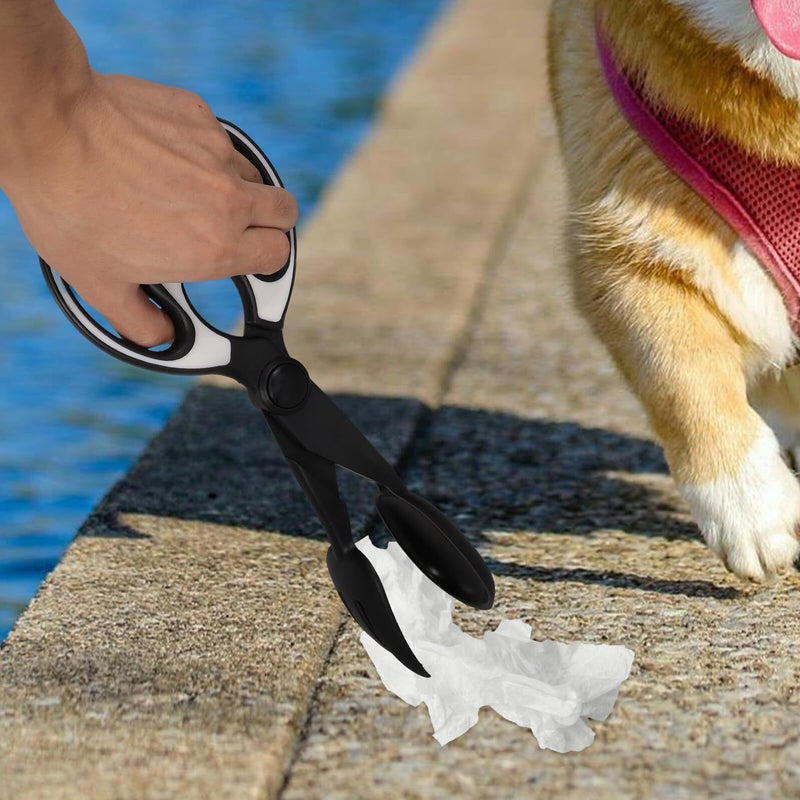 Heavy Duty Portable Dog Poop Picker Scissor Clamp Tool For Outdoor Use With Black Tongs Style Handle - Image 5