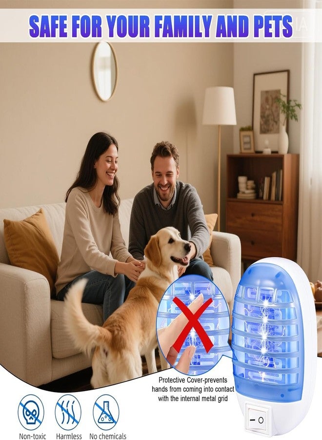 Ariie Bug Zapper Indoor, Mini Fruit Fly Zapper Trap Catcher Indoors, Electronic Mosquitoes Fruit Fly Killer Mosquito Zapper for Living Room, Home, Kitchen, Bedroom, Baby Room, Office, Bug Light (4 Packs) - Image 5