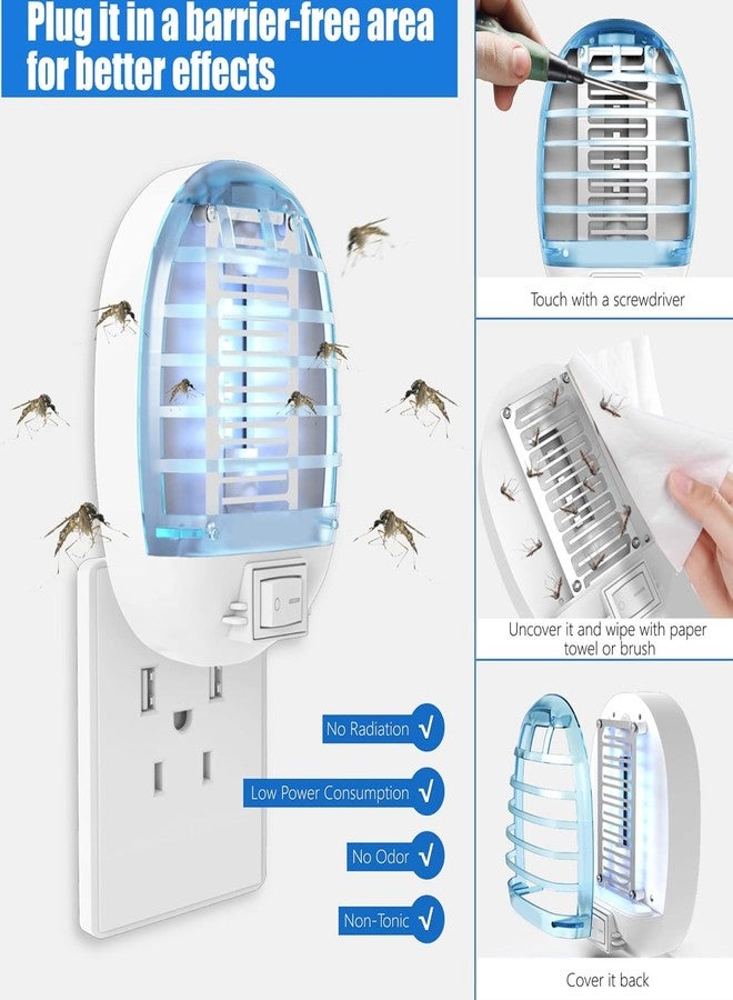 Ariie Bug Zapper Indoor, Mini Fruit Fly Zapper Trap Catcher Indoors, Electronic Mosquitoes Fruit Fly Killer Mosquito Zapper for Living Room, Home, Kitchen, Bedroom, Baby Room, Office, Bug Light (4 Packs) - Image 3