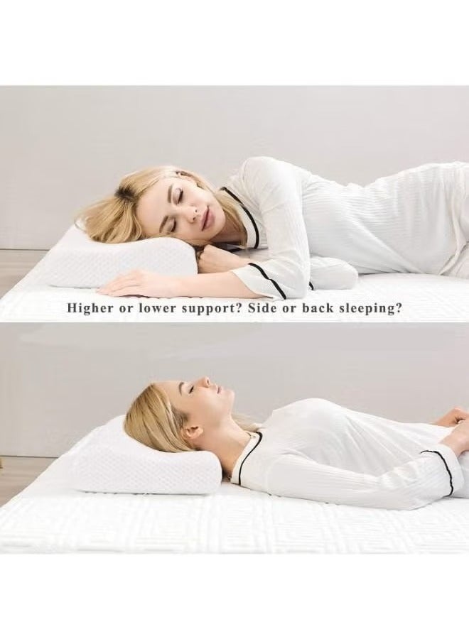 TIGER Memory Foam Pillow – Orthopedic Contour Pillow for Neck Pain Relief, Cervical Support, and Comfortable Sleep – Ideal for Side, Back, and Stomach Sleepers – Hypoallergenic, Ergonomic, and Breathable – 50x30cm  - Image 2