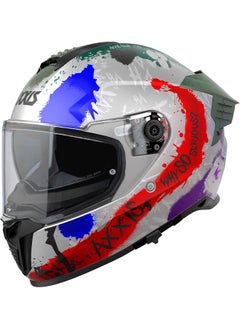 AXXIS AXXIS Integral Helmet Haw EVO Joke A2, White, Blue, Red and Green Matte T-S  - Image 2