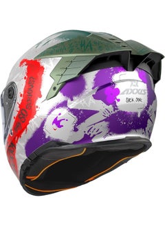 AXXIS AXXIS Integral Helmet Haw EVO Joke A2, White, Blue, Red and Green Matte T-S  - Image 1