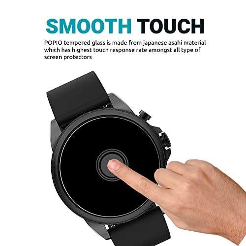 POPIO Military-Grade Gorilla Tempered Glass for Fossil Gen 6 42Mm / 44Mm (Men/Women), Michael Kors Gen 6 Bradshaw for Smartwatch (Transparent) Pack of 2 - Image 3