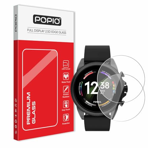 POPIO Military-Grade Gorilla Tempered Glass for Fossil Gen 6 42Mm / 44Mm (Men/Women), Michael Kors Gen 6 Bradshaw for Smartwatch (Transparent) Pack of 2 - Image 1