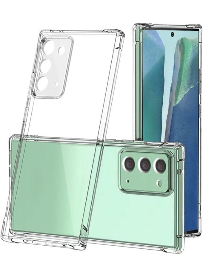 Case Compatible with Samsung Note 20, Cover Silicone Transparent TPU Gorilla Anti-shock Protector Camera Shockproof Corners - Clear