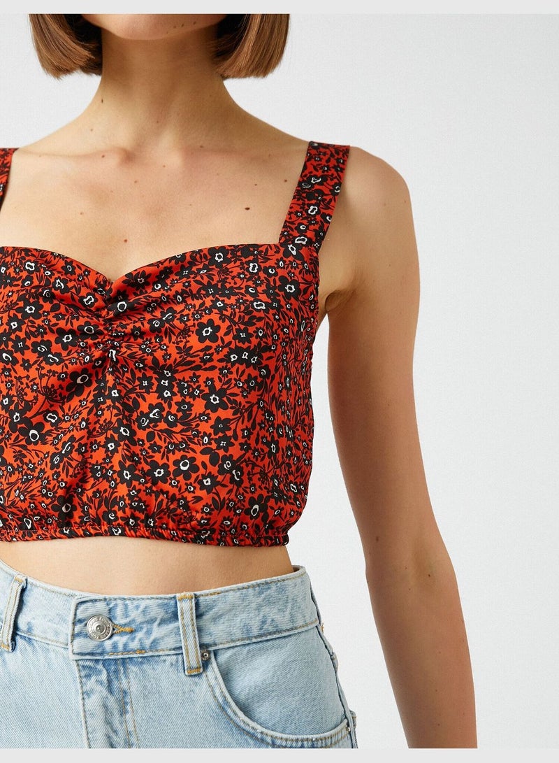 KOTON Floral Printed Crop Tank Top - Image 5
