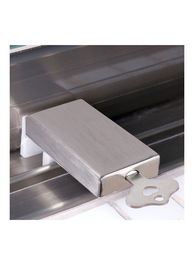 Child Protection Door And Window Flat Key Safety Lock Silver - Image 1
