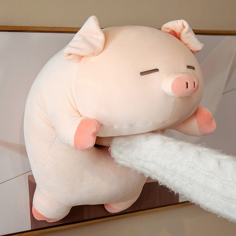 lannery Pig Stuffed Animal Hugging Pillow, Soft Fat Pig Plush Toy Gifts for Kids, Valentine, Christmas (Round Eyes, 31.5") - Image 4