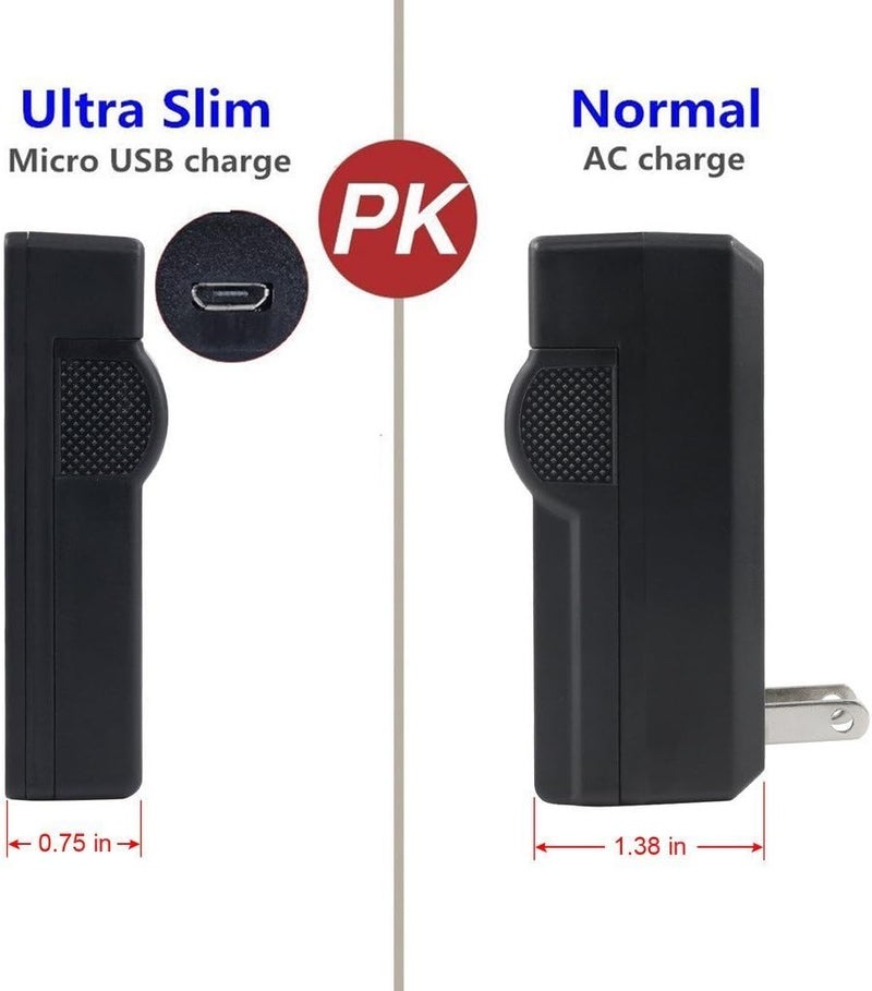 Kastar Slim USB Charger for Sony Cybershot DSCHX5V DSCHX9V DSCW30 DSCW35 DSCW50 DSCW55 DSCW70 DSCW80 DSCW290 DSCH10 H20 H50 H55 H70 H90 Camera Battery More Cameras - Image 3