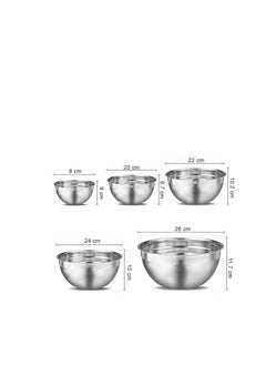 MARKQ Mixing Bowls with Airtight Plastic Lids, 5 Stainless Steel Salad Bowls for Baking Cooking Space Saving Storage Food Prep  - Image 2