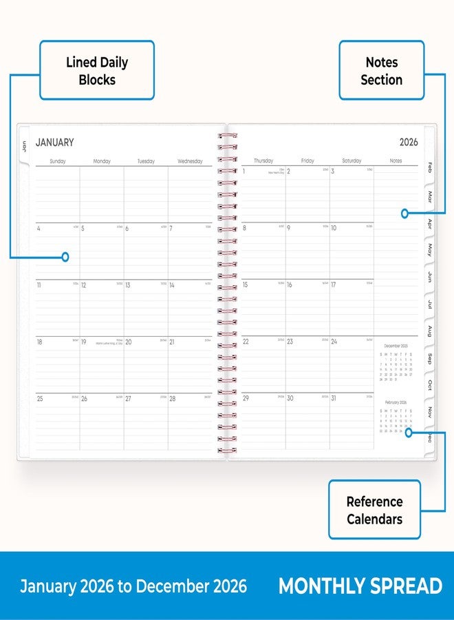 Blue Sky 2026 Monthly Planner Calendar, January 2026 - December 2026, 8" x 10", Flexible Frosted Cover, Laminated Tabs, Durable Twin Wire Binding, Joselyn - Image 3