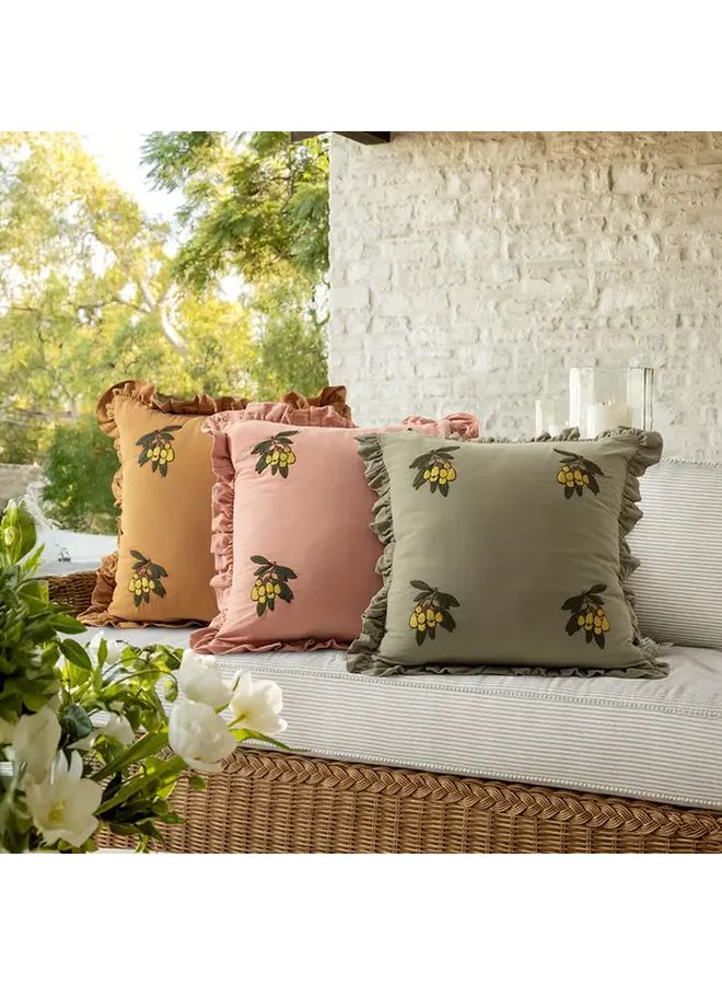 Fringed Yellow Loquat Fruit Pillow Cover 17 72x17 72 Inch Zippered Home Decor - Image 1
