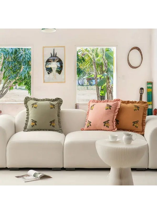 Fringed Yellow Loquat Fruit Pillow Cover 17 72x17 72 Inch Zippered Home Decor - Image 4