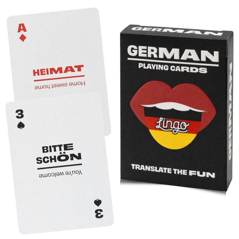 LINGO German Lingo Playing Cards Travel Flashcards Learn German Vocabulary in A Fun Easy Way 52 Essential Translations - Image 3