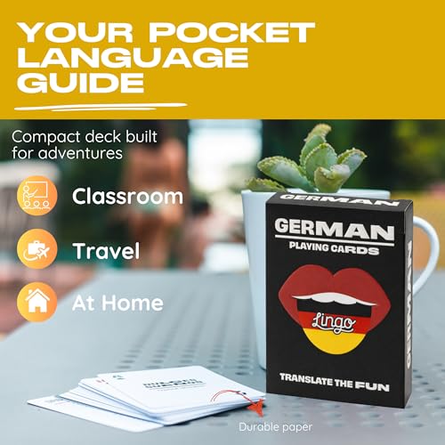 LINGO German Lingo Playing Cards Travel Flashcards Learn German Vocabulary in A Fun Easy Way 52 Essential Translations - Image 5