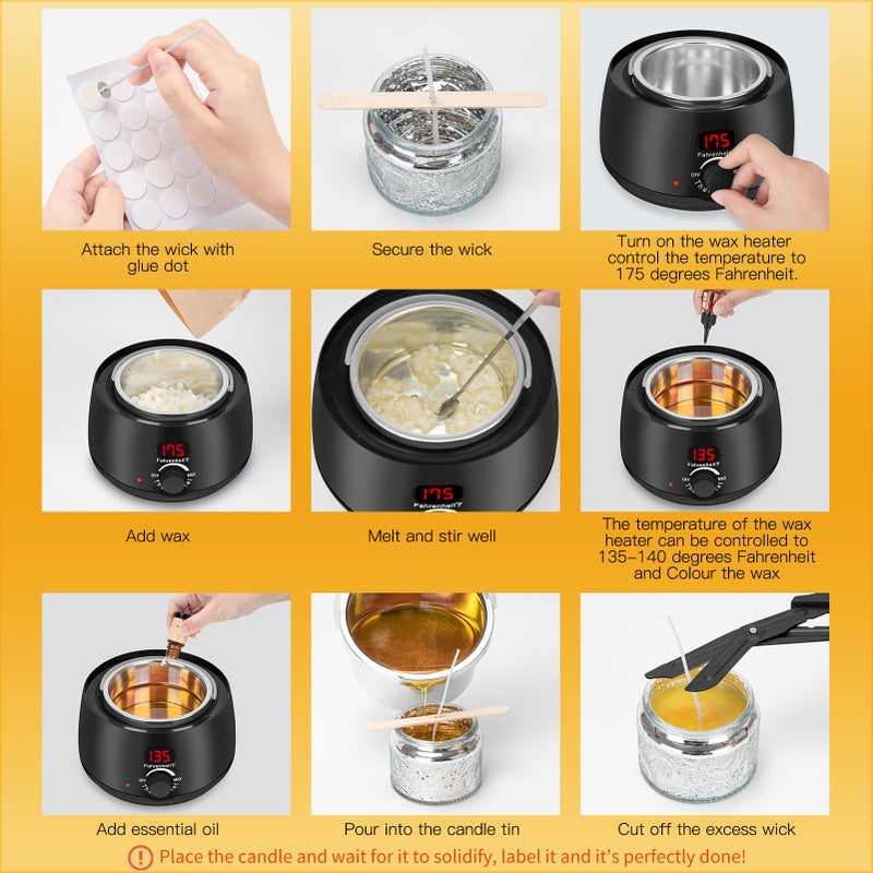 WITOROR Candle Making Kit, Scented Candles Making Kit Supplies with Digital Soy Wax Melt Warmer Candle Making Complete Kit for Adults Beginners DIY Starters - Image 3