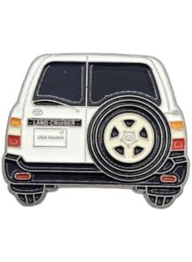 راين منظر خلفي لسيارة لاند كروزر بيضاء - سيارة لمحبي سيارات الدفع الرباعي وهواة جمع الحقائب والهواتف المحمولة وأجهزة الآيباد وحقائب الظهر وجدران وأبواب وسيارات وأجهزة الكمبيوتر المحمولة - Image 1