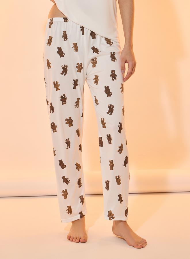 Take Two Bear Print Short Sleeves T-Shirt & Pyjama Set - Image 4