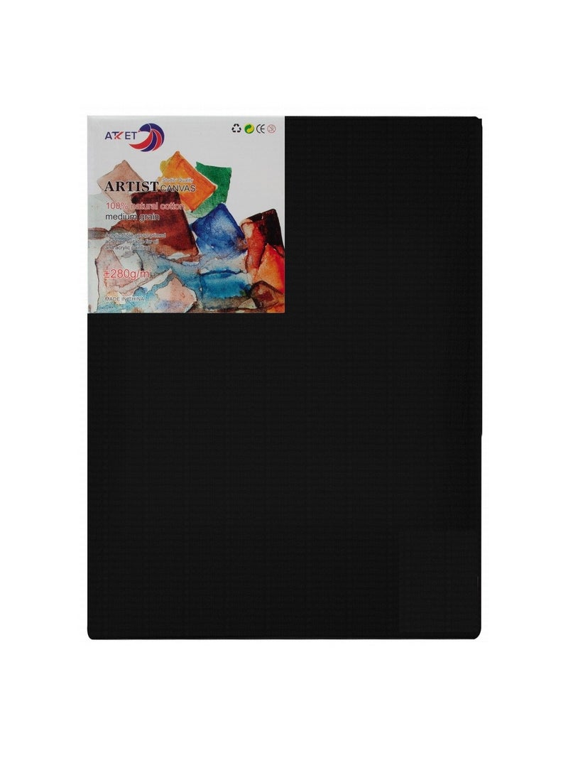 ATKET Black Stretched Canvas 20x30cm A4 Size 280gsm Thickness - Image 1
