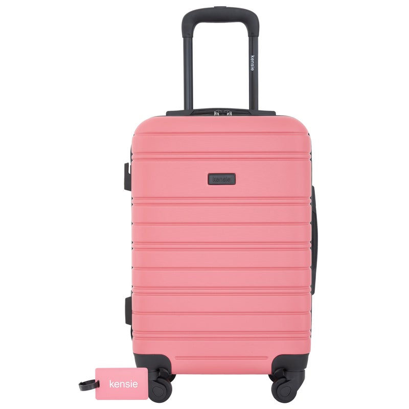 kensie 22" Peonies Hardside Carry-On Luggage with ID Tag, Flowering Ginger - Image 1