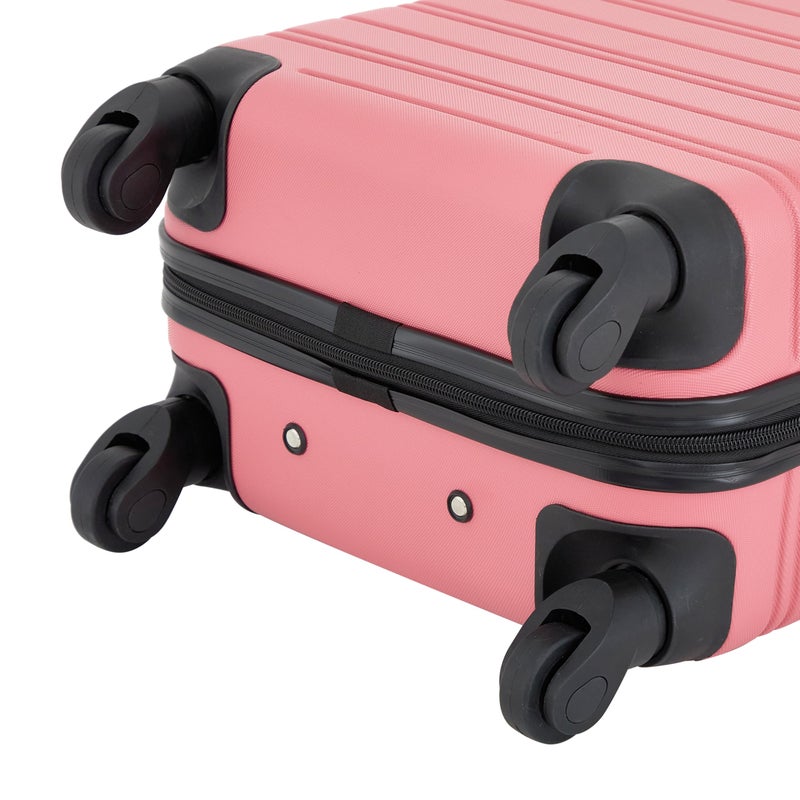 kensie 22" Peonies Hardside Carry-On Luggage with ID Tag, Flowering Ginger - Image 3