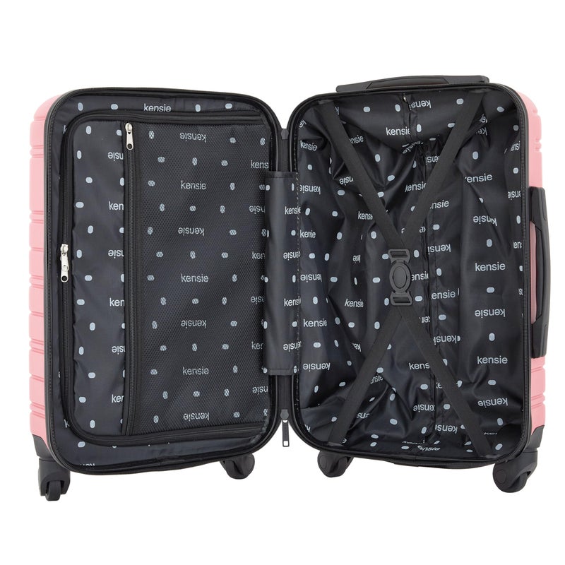 kensie 22" Peonies Hardside Carry-On Luggage with ID Tag, Flowering Ginger - Image 4