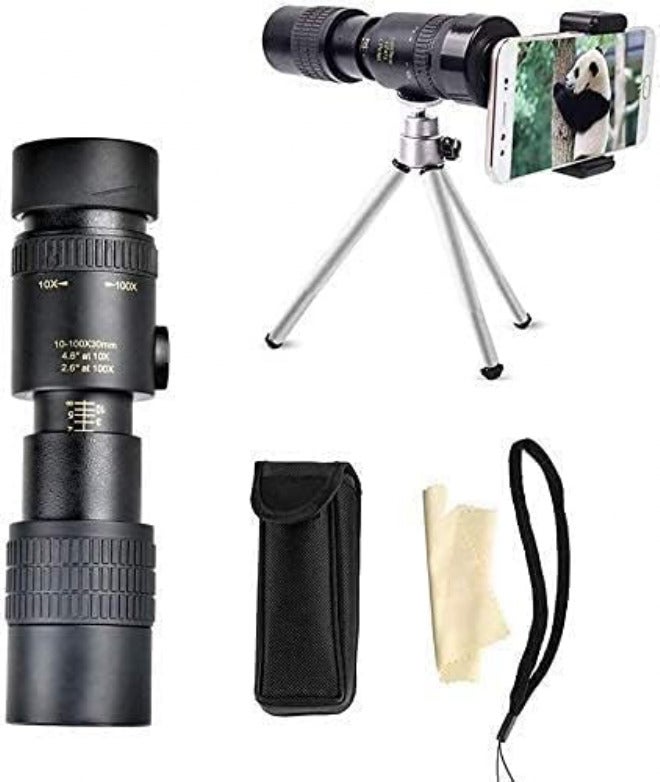 Monocular Telescopes for Bird Watching 4K 1 – -300X40Mm Super Telezoom Monocular Telescope Monocular Telescope with Phone Holder and Tripod for Travel Concerts Football Matches - Image 3