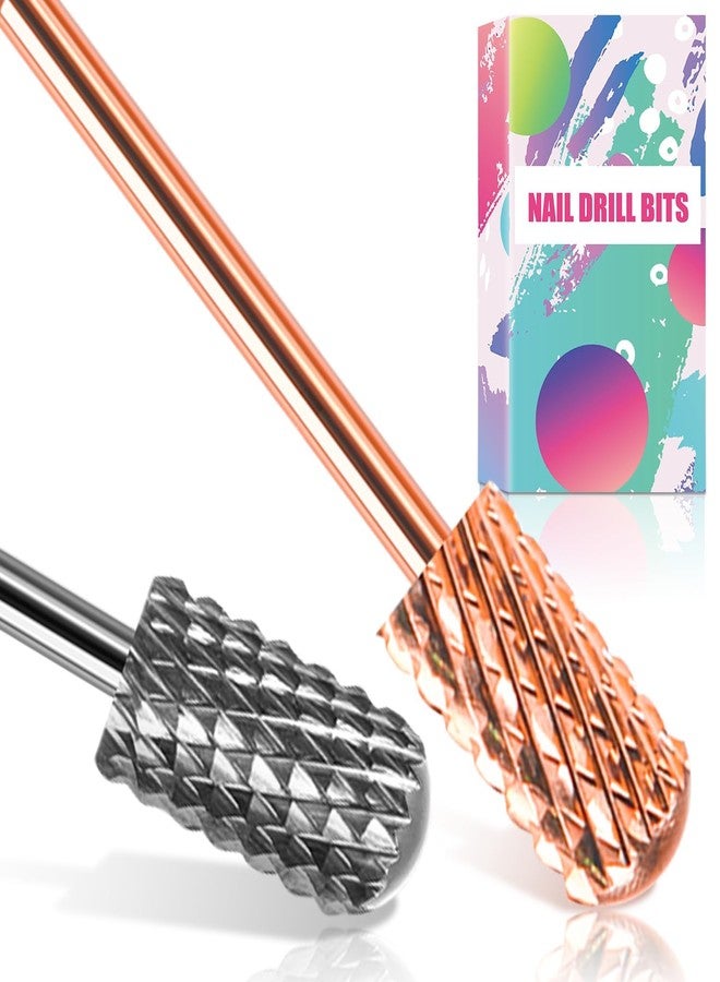 BLESWIN Nail Drill Bits Smooth Top 2PCS, Drill Bits for Nails Tungsten Carbide Bits for Acrylic, 3/32" Safety Nail Bits for Removing Acrylic/Hard Gel for Salon Experienced, Extra COARSE(XC) - Image 1