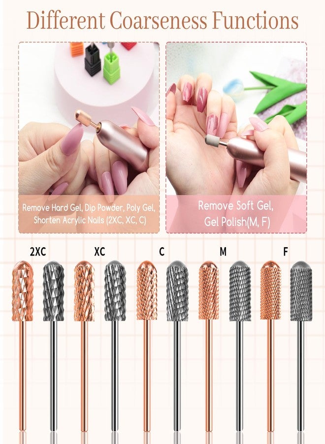 BLESWIN Nail Drill Bits Smooth Top 2PCS, Drill Bits for Nails Tungsten Carbide Bits for Acrylic, 3/32" Safety Nail Bits for Removing Acrylic/Hard Gel for Salon Experienced, Extra COARSE(XC) - Image 3