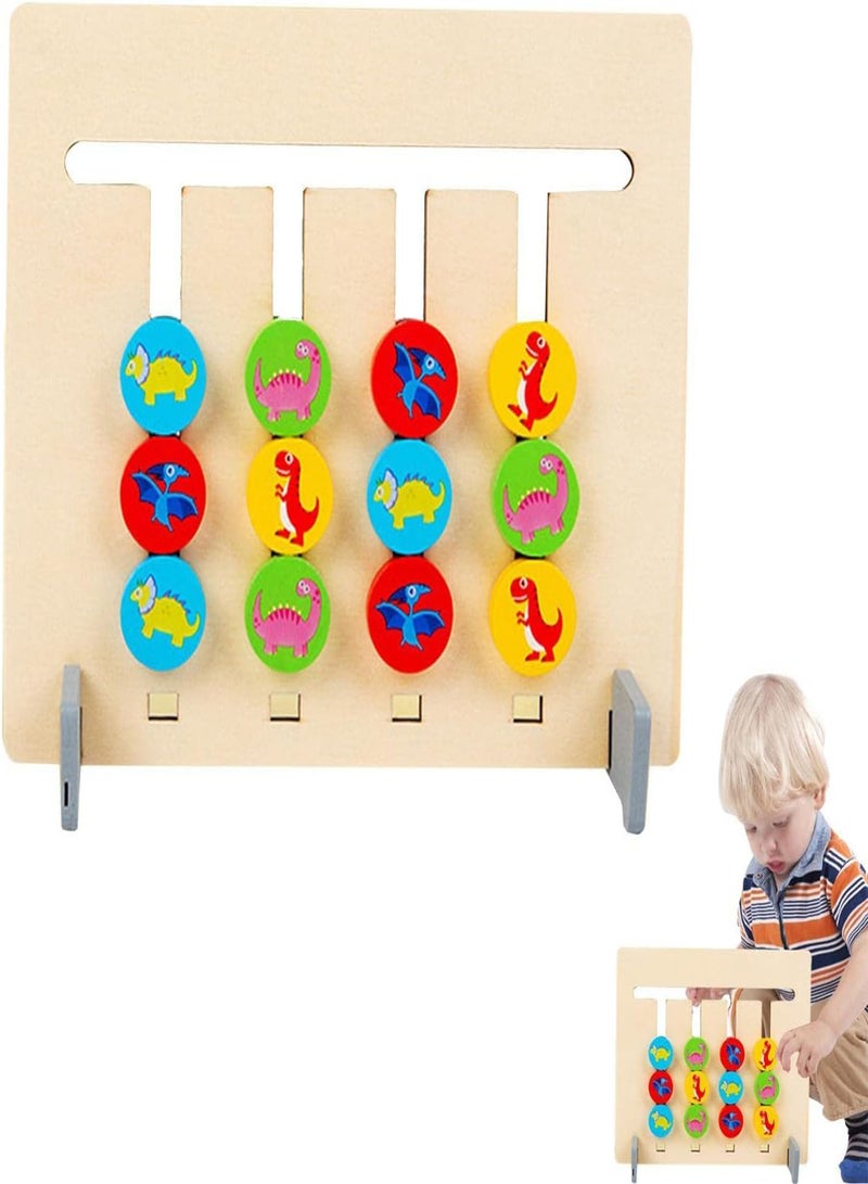 GGOOT 10 Pcs Color Shape Matching Puzzle Game - Brainy Four-Color & Shape Puzzle Game Montessori Toy,2-Sided Sliding Logic Puzzle for Shape & Color Sorting STEM Toy for Over 3-Year-Old Toddlers - Image 1