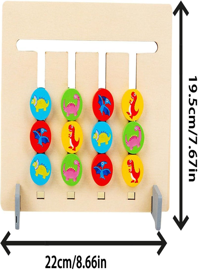 GGOOT 10 Pcs Color Shape Matching Puzzle Game - Brainy Four-Color & Shape Puzzle Game Montessori Toy,2-Sided Sliding Logic Puzzle for Shape & Color Sorting STEM Toy for Over 3-Year-Old Toddlers - Image 4