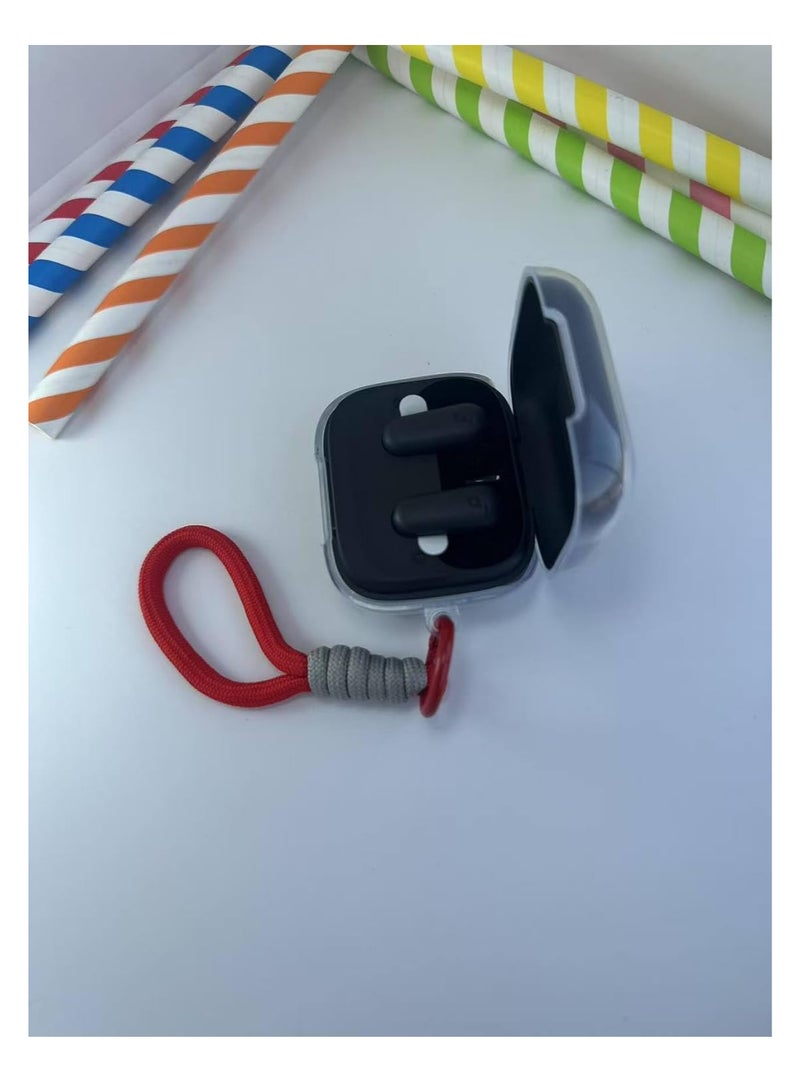 Silicone Protective Case for Anker Soundcore R50i NC Clear with Stand and Carabiner, LED Visible (Red Grey) - Image 1