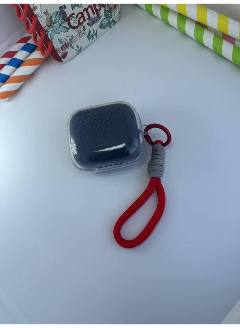 Silicone Protective Case for Anker Soundcore R50i NC Clear with Stand and Carabiner, LED Visible (Red Grey) - Image 3