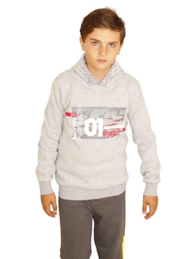 lecoo Boys youth hoodie sweatshirt - Melton 100% cotton - Winter sweatshirt - Image 1