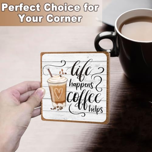 Toerifer Coffee Lover Gifts for Women Men, Funny Coffee Bar Accessories, Table Decorations Supplies, Desk Shelf Cubicles for Bar Decoration Plaque Gifts - Image 5