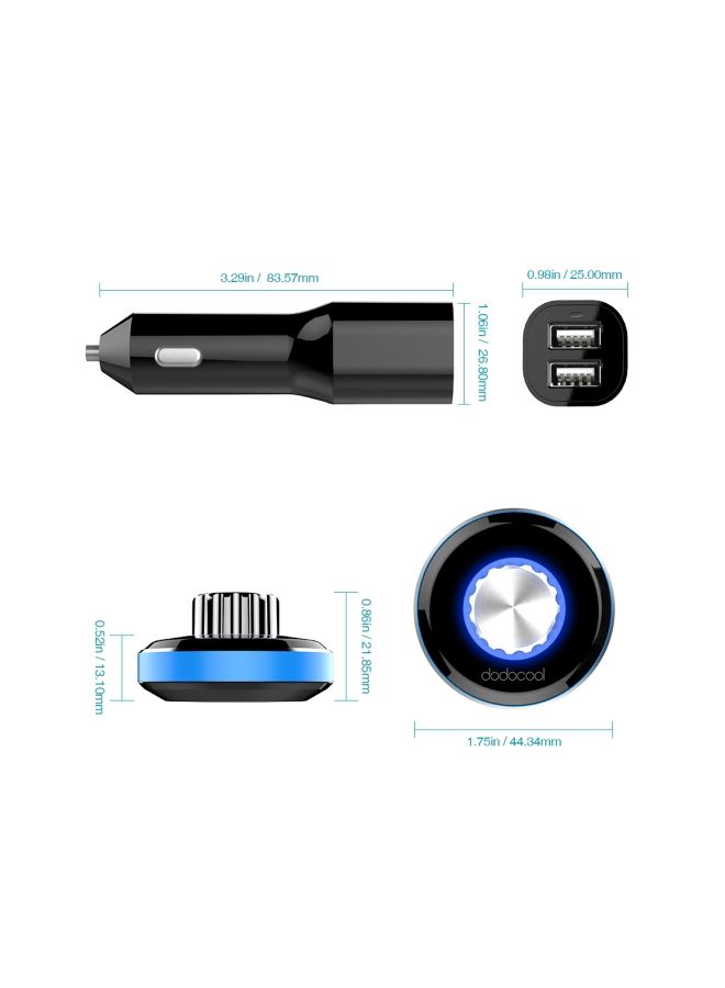 نيبمينينت شاحن سيارة بمنفذ USB مع جهاز استقبال لاسلكي للموسيقى فضي/أسود/أزرق - Image 3