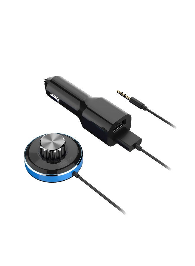 نيبمينينت شاحن سيارة بمنفذ USB مع جهاز استقبال لاسلكي للموسيقى فضي/أسود/أزرق - Image 1