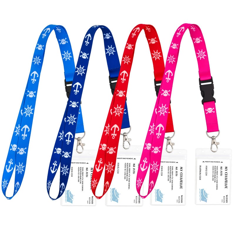 Qsszk Cruise Lanyards, 4 Pack Waterproof Cruise Lanyard with ID Badge Reel Holder, Detachable Buckle for Cruises Ships Key Cards, Cruise Essentials - Image 1