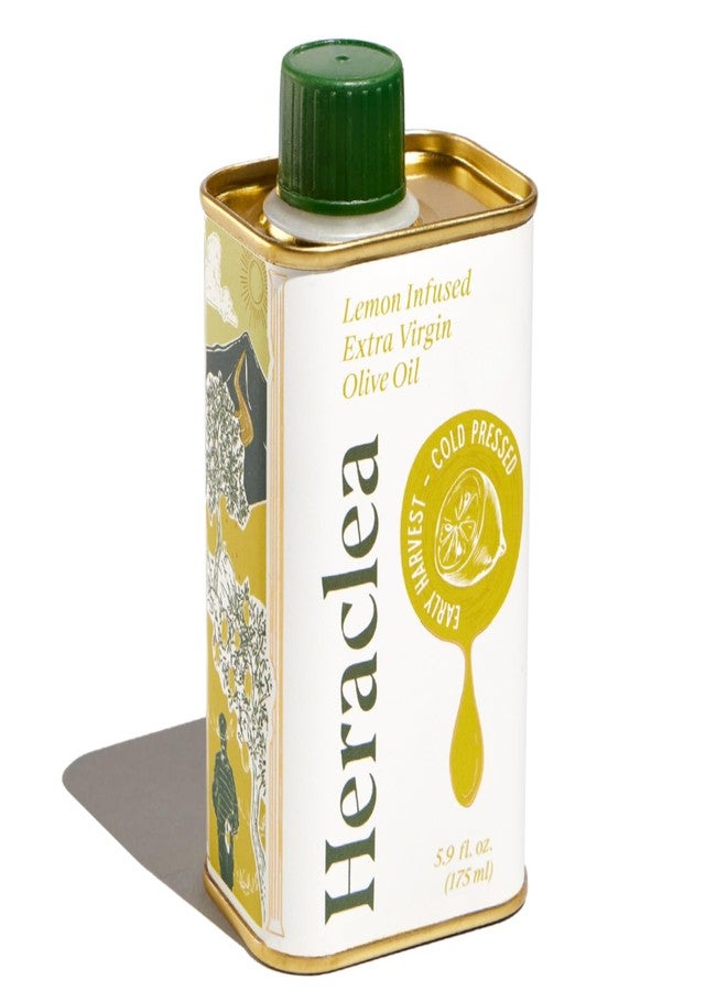 Heraclea - Lemon Infused - Extra Virgin Olive Oil - Organic Olive Oil - Extra Virgin - Cold Pressed - Polyphenol Rich EVOO - 5.9oz Bottle - Image 1