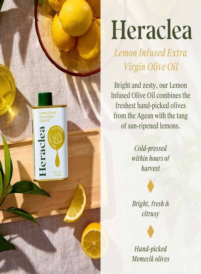Heraclea - Lemon Infused - Extra Virgin Olive Oil - Organic Olive Oil - Extra Virgin - Cold Pressed - Polyphenol Rich EVOO - 5.9oz Bottle - Image 3