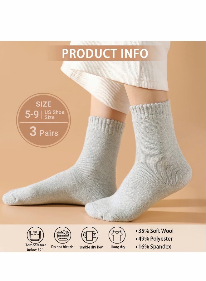 Wool Socks for Women, Moisture Wicking and Breathable Cozy Boot Socks, 3 Pairs Boots Socks Mens, Warm Socks Unisex Thick Warm Winter Knit Wool Socks - Image 4