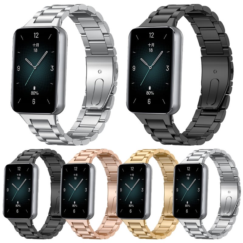 erorex For Honor Band 9 Three Strains Metal Watch Band(Black) - Image 2
