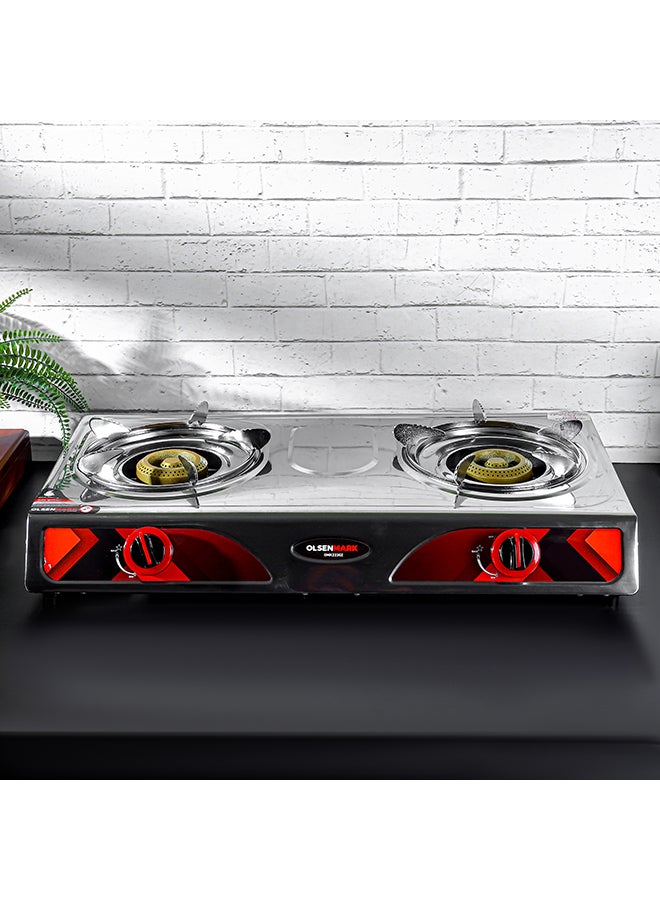 أولسنمارك موقد غاز بشعلتين من الستانلس ستيل OMK2230Z فضي - Image 4