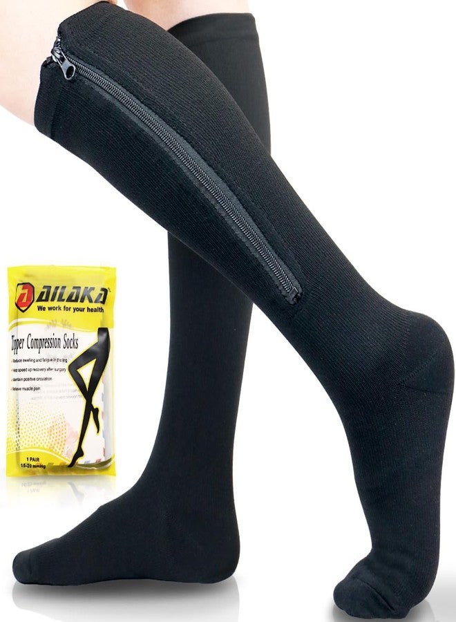 Ailaka Medical 15-20 mmHg Zipper Compression Socks Women Men - Image 1