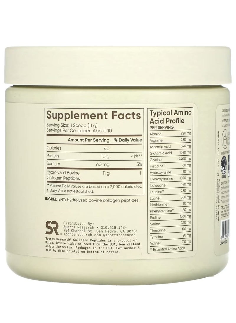 SPORTS RESEARCH - Collagen Peptides Unflavored 3.9 oz (110.6 g) - Image 1