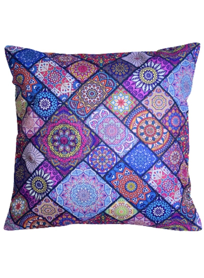 Doltri Cushion Covers Mandala Bohemian Square Pillowcases 20x20 inch Floral Pattern Throw Cushion & Pillow Case Decorative for Livingroom Office Sofa Car Garden (Small Square)  - Image 1